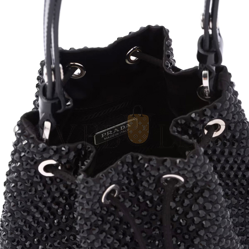 PRADA SATIN MINI-BAG WITH CRYSTALS 1BE067 (19.5*15.5*10cm)